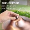 Copper Bird Feeder with Cylindrical Seed Tube and Surrounding Perch 2 LB Seed Capacity