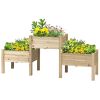 3 Fir Wood Elevated Planter Boxes Unfinished 73" x 13" x 32"