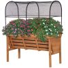 Wood Elevated Raised Bed Planter with Hoop Shade 47x22x56”