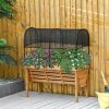 Wood Elevated Raised Bed Planter with Hoop Shade 47x22x56”