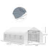 19.5x9.8x6.75' Polytunnel Hoop Greenhouse w/ White PE Cover