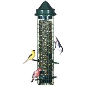 Squirrel-Proof Mesh Cage Bird Feeder 21” Tall with 1.4 Quart Capacity Bird Seed