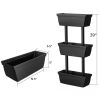 Modern Vertical 3-Tier Outdoor Elevated Planter Boxes 20x6.5x39”
