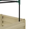 Steel Raised Bed with Tomato Cage Trellis in Beige 24x24x74”