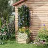 Steel Raised Bed with Tomato Cage Trellis in Beige 24x24x74”