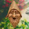 Outdoor Cast Resin Tree Face Birdhouse in Rustic Carved Wood Finish