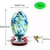 Blown Glass Hummingbird Bird Feeder with Perch and 4 Feeding Ports Multi-colored-Blue