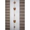 Copper and Brass Rain Chain Gutter Downspout with Buddha Head Cups and Ohm Ornaments 8.5 Ft