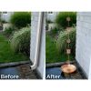 Copper and Brass Rain Chain Gutter Downspout with Buddha Head Cups and Ohm Ornaments 8.5 Ft