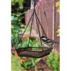 Black Iron Mesh Bird Feeder Seed Tray with Easy to Hang Chain - Heavy Duty
