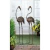Set of 2 Standing Metal Wild Flamingo Outdoor Statues 42” Tall