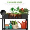 Metal Elevated Raised Bed Planter Wheeled Cart 37”x15”x8”