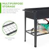 Metal Elevated Raised Bed Planter Wheeled Cart 37”x15”x8”