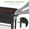 Metal Elevated Raised Bed Planter Wheeled Cart 37”x15”x8”