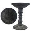 Outdoor Fiberglass Bird Bath in Black Stone Finish 20” Diameter