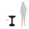 Outdoor Fiberglass Bird Bath in Black Stone Finish 20” Diameter