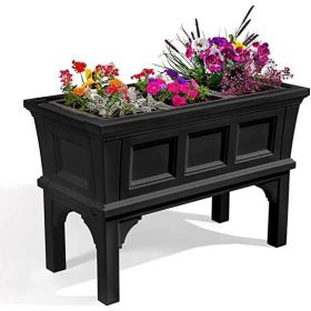 Black Outdoor Garden Planter Box with Removable Trays