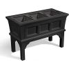 Black Outdoor Garden Planter Box with Removable Trays