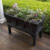 Black Outdoor Garden Planter Box with Removable Trays