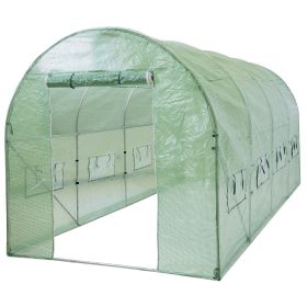 15x7x7 Ft Hoop Greenhouse with Steel Frame and PE Cover