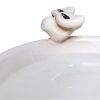 Off-White Ceramic Birdbath in Antique Finish 16” Diameter Basin