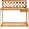 Natural Fir Potting Bench with Lattice Back and Drawer 45x45”H