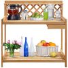 Natural Fir Potting Bench with Lattice Back and Drawer 45x45”H