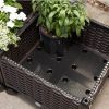 2 PC Garden In/Outdoor Planter Boxes on Wheels in PP Rattan