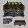 2 PC Garden In/Outdoor Planter Boxes on Wheels in PP Rattan