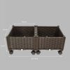 2 PC Garden In/Outdoor Planter Boxes on Wheels in PP Rattan