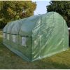 Large 10x20x7’ Arch Greenhouse Green PE Cover, Steel Frame