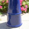 Blue Ceramic Bird Bath 1/2 Gal Water Basin - Branch Detailing