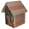 Cedar Wooden A-Frame Birdhouse for Wrens - Easy to Hang or Mount with 1” Hole