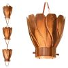 Copper and Brass Rain Chain Gutter Downspout with Floral Petal Ornaments 8.5 Ft