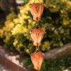 Copper and Brass Rain Chain Gutter Downspout with Floral Petal Ornaments 8.5 Ft