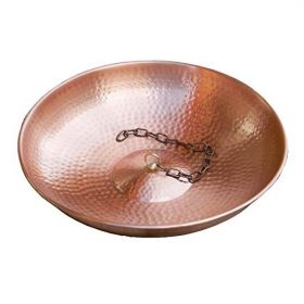 Premium Hand Hammered Copper Rain Chain Catch Basin 11 Inch Diameter