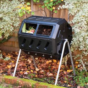 Dual Chamber Compost Bin Tumbler Composter - 37 Gallon/5 Cu. Ft.