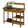 Fir Wooden Potting Bench with Drawer and Sink measures 46x18x48”