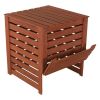 Outdoor Slatted Wooden Compost Bin with Brown Finish 90 Gal; 12 CuFt