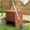 Outdoor Slatted Wooden Compost Bin with Brown Finish 90 Gal; 12 CuFt