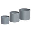 Set of 3 Grey Round Outdoor Planter Pots in Descending Sizes