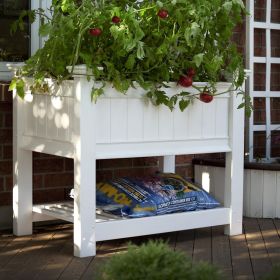 Elevated Raised Bed Planter Box in White Vinyl 36” x 24” x 35”