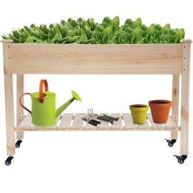 Elevated Raised Bed Planter Box 4 ft x 2 ft with Locking Wheels
