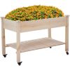 Elevated Raised Bed Planter Box 4 ft x 2 ft with Locking Wheels