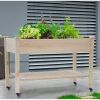 Elevated Raised Bed Planter Box 4 ft x 2 ft with Locking Wheels