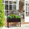 Modern Espresso Fir Elevated Raised Bed w/ Trellis 41x18x55”