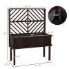 Modern Espresso Fir Elevated Raised Bed w/ Trellis 41x18x55”
