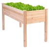 Outdoor Garden Cedar Wood Elevated Planter Box 49x23x30”
