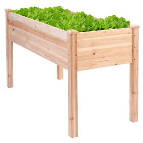 Outdoor Garden Cedar Wood Elevated Planter Box 49x23x30”