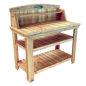 Large Cedar Garden Potting Bench with 3 Storage Tiers 52"x57”